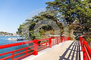 Red bridge at Matsushima Islands