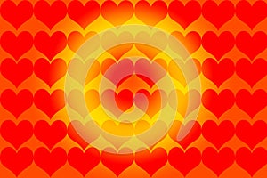 Red Bright Orange Hearts Spotlight Background