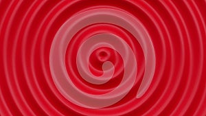 Red bright wavy concentric modern circular radial dynamic abstract background, 3d render seamless looping ripple waves, geometric
