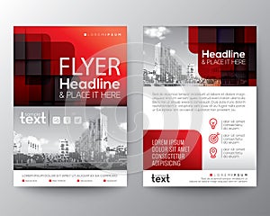 Red Brochure cover Flyer Poster design template