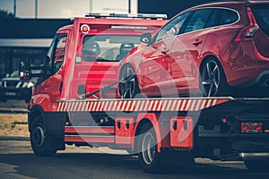 Broken Car on a Towing Truck