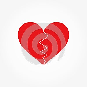 Red broken heart icon