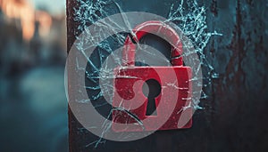Red Broken Padlock Alert