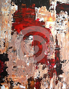 Red and Brown Abstract Art Painting