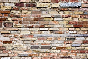 Red and brown brick wall background texture