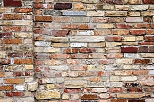 Red and brown brick wall background texture