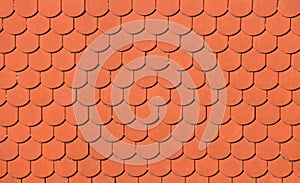 Red brown ceramic roof tiles pattern background
