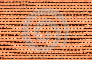 Red brown ceramic roof tiles pattern background