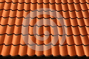 Red brown ceramic roof tiles pattern background