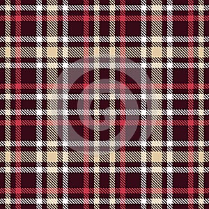 Red and brown tartan seamless vector pattern. Checkered plaid texture. photo