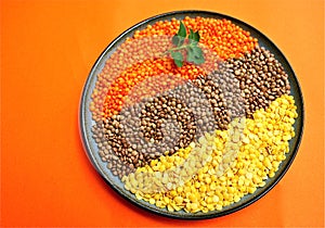 Red, Brown and Yellow Lentils