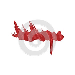 Red brush stroke, dripping blood vector Illustration on a white background