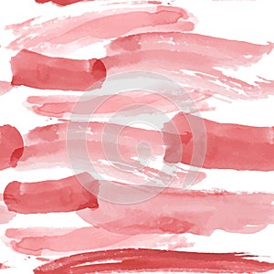 Red brush strokes seamless pattern on a white background. Watercolor. Sketch. vector