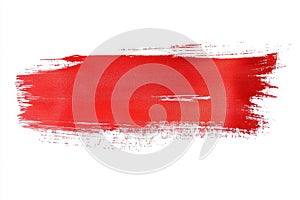 Red brushstroke on white background. Artificial intelligence image