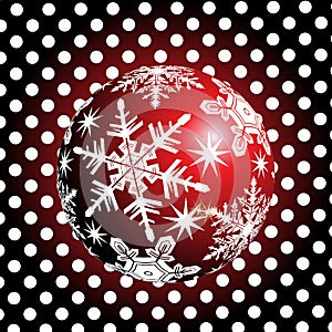 Red bubble with Christmas background and greeting card vector