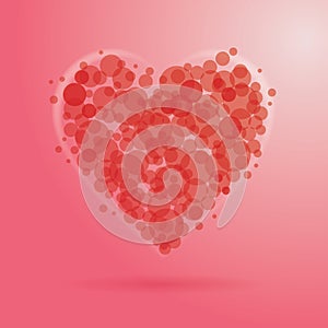 Red Bubble Heart Background