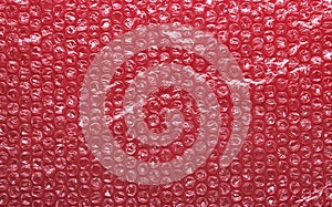 Red bubble wrap packing