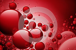 red bubbles background. Color bubbles. Bubble background. Generative ai