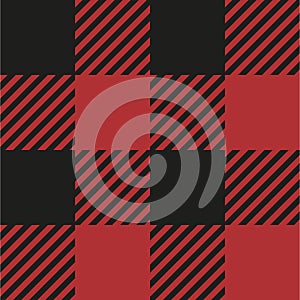 Red Buffalo Check Plaid Seamless Pattern Classic style red and black buffalo check flannel plaid seamless pattern.