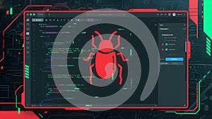 Red Bug Alert in a Dark Coding Interface