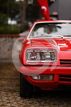 Red Buick Skyhawk Front View at Izmir Classic Car Meet photo