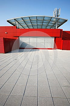 Red building perspective