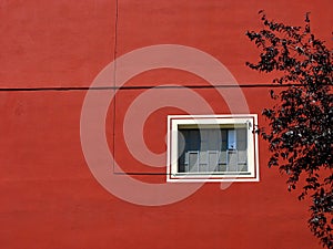 Red building wall
