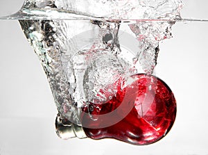 Red bulb in water