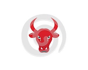 Red bull head logo design template