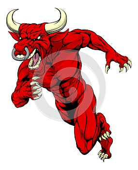 Red bull mascot running