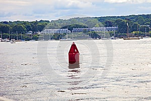 Red Buoy number 6 in East Greenwich bay Rhode Island