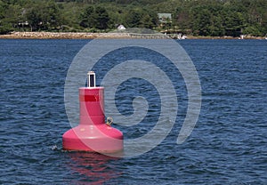 Red buoy in the ocean