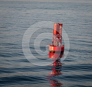 Red buoy off the coast of Cape Cod