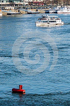 Red buoy water surface