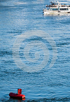 Red buoy water surface