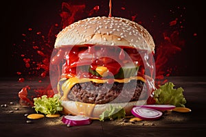 Red Burger Explosion, Generative AI
