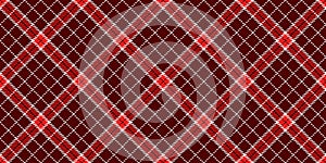 Red and burgundy colors with white stripes fabric texture of traditional checkered gingham seamless diagonal ornament for plaid