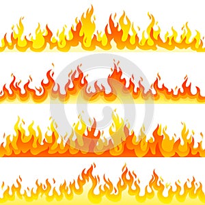 Red Burning Fire Flame Logo set design vector template. photo