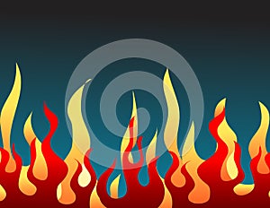 Red burning flame