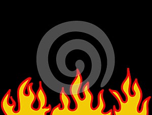 Red burning flame pattern