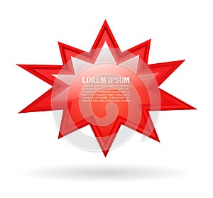 Red bursting text star