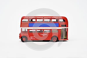 Red bus isolated on white background