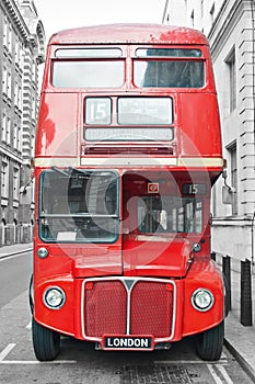 Red bus in London street