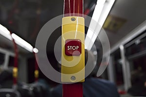 Red bus stop button