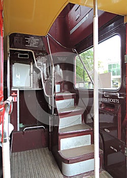 A red bus in the streets of London city