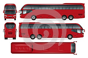 Red bus vector mockup