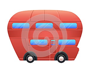 Red bus on white background