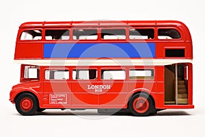 Red bus on white background