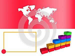 Red Business Bar Chart Showing Growth