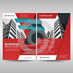 Red business brochure cover template